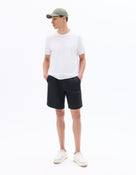 Straight Fit 100% Linen Shorts - Black