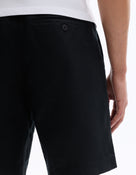 Straight Fit 100% Linen Shorts - Black