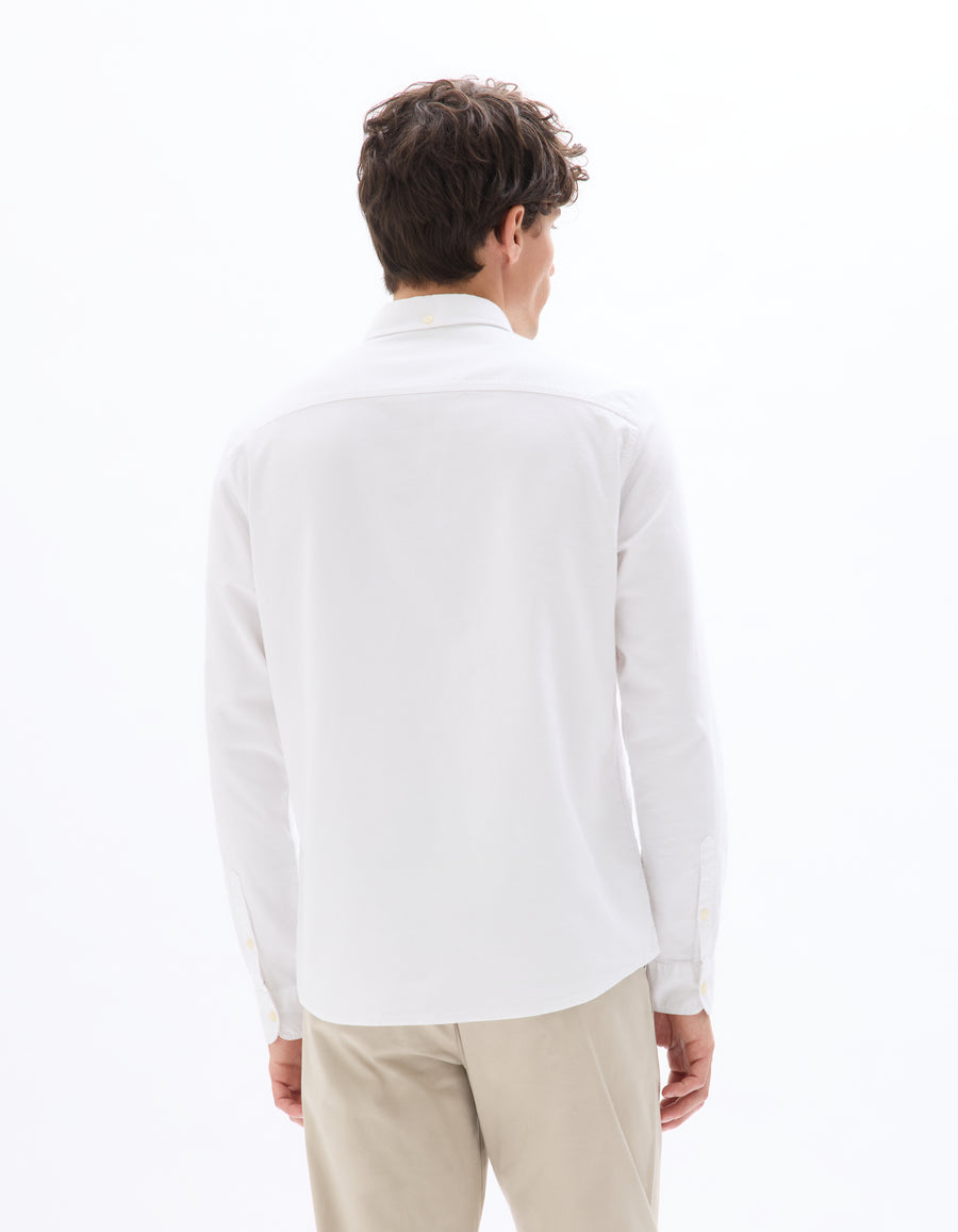 Regular Fit 100% Cotton Spread Collar Shirt - White