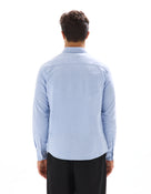 Regular Fit 100% Cotton Spread Collar Formal Shirt - Light Blue