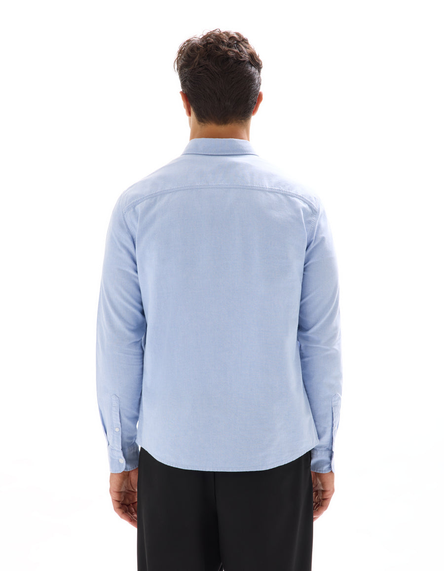 Regular Fit 100% Cotton Spread Collar Formal Shirt - Light Blue
