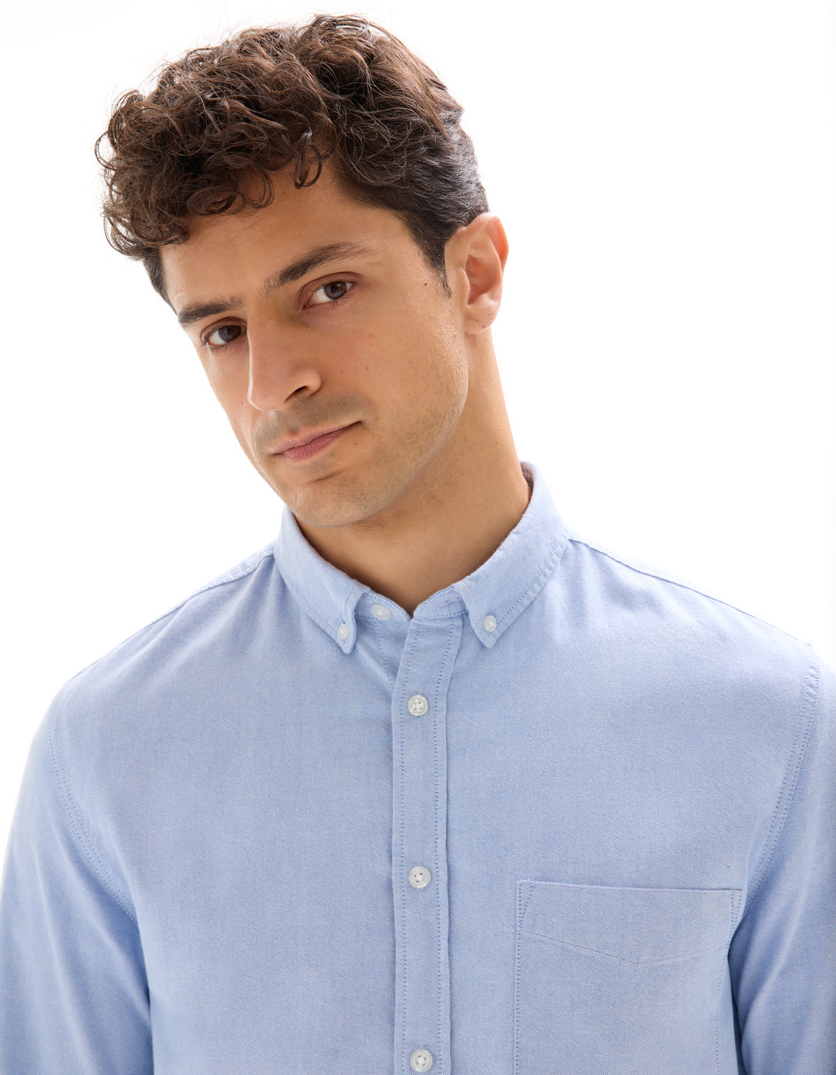 Regular Fit 100% Cotton Spread Collar Formal Shirt - Light Blue