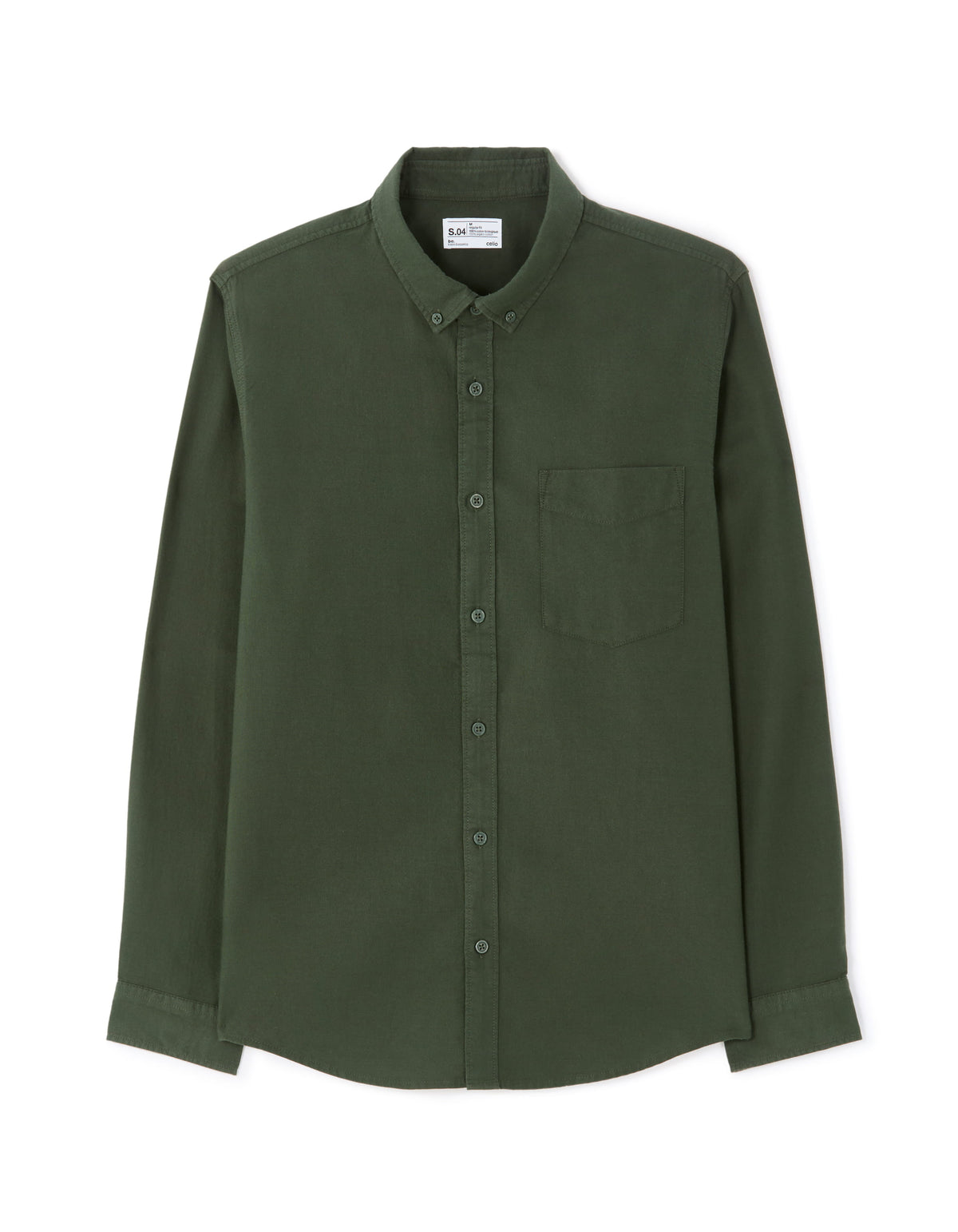 Regular Fit 100% Cotton Regular Collar Shirts - Olive