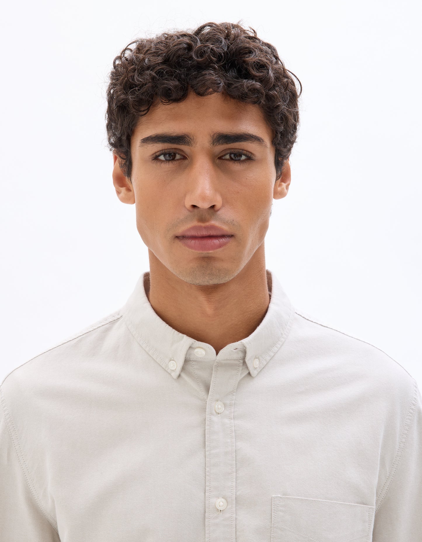 Celio* Men Cream Solid Regular Fit Cotton Shirts