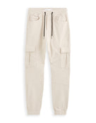 Slim Fit Stretch Cotton Trousers - Beige