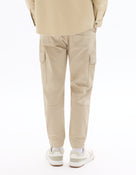 Slim Fit Stretch Cotton Trousers - Beige