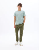 Slim Fit Cotton Blend Solid Casual Trouser - Khaki