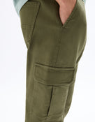Slim Fit Cotton Blend Solid Casual Trouser - Khaki