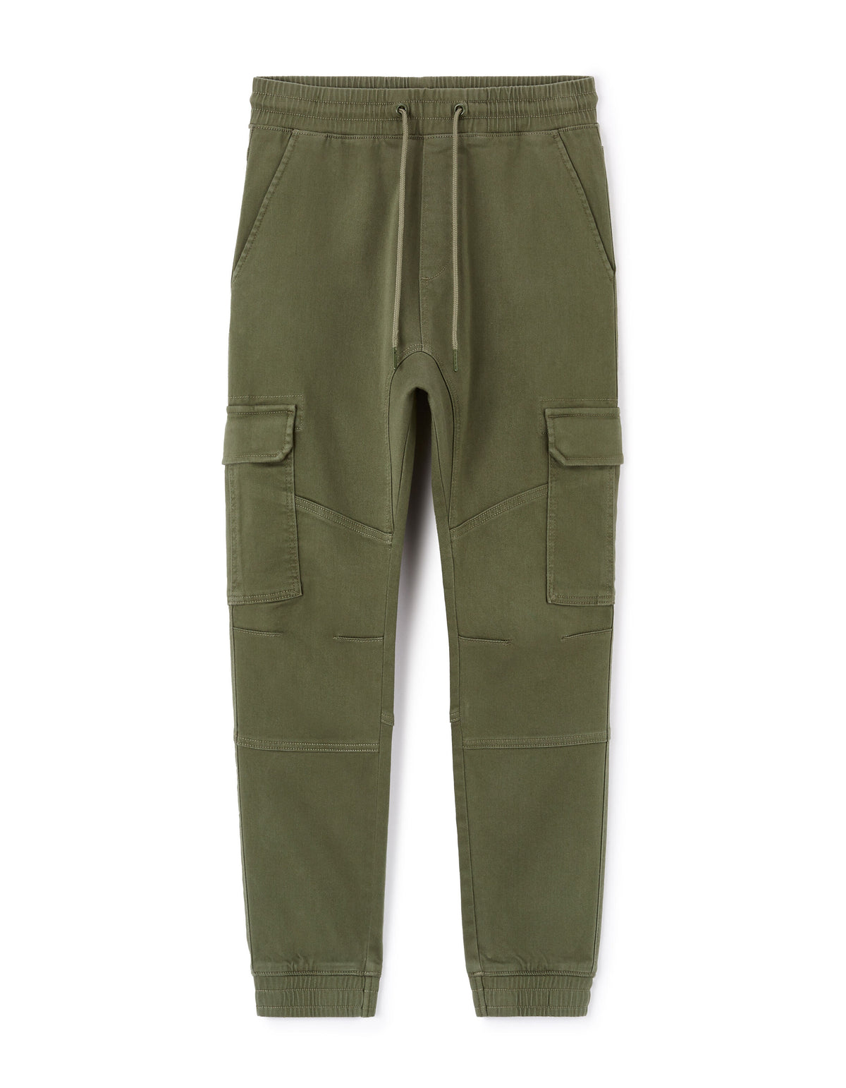 Slim Fit Stretch Cotton Trousers - Khaki