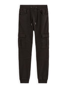 Slim Fit Stretch Cotton Trousers - Black