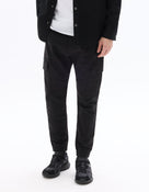 Slim Fit Stretch Cotton Trousers - Black