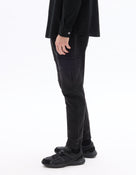 Slim Fit Stretch Cotton Trousers - Black