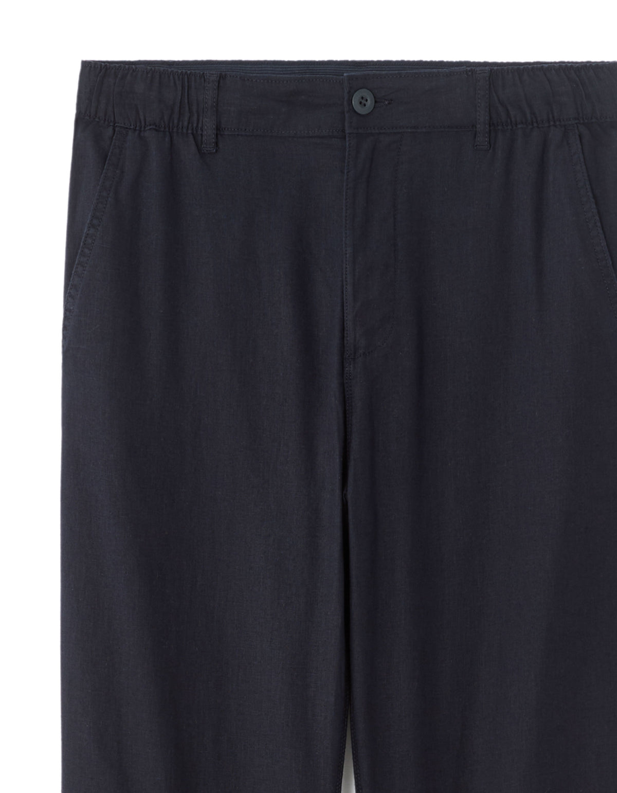 Straight Fit Trousers - Navy Blue