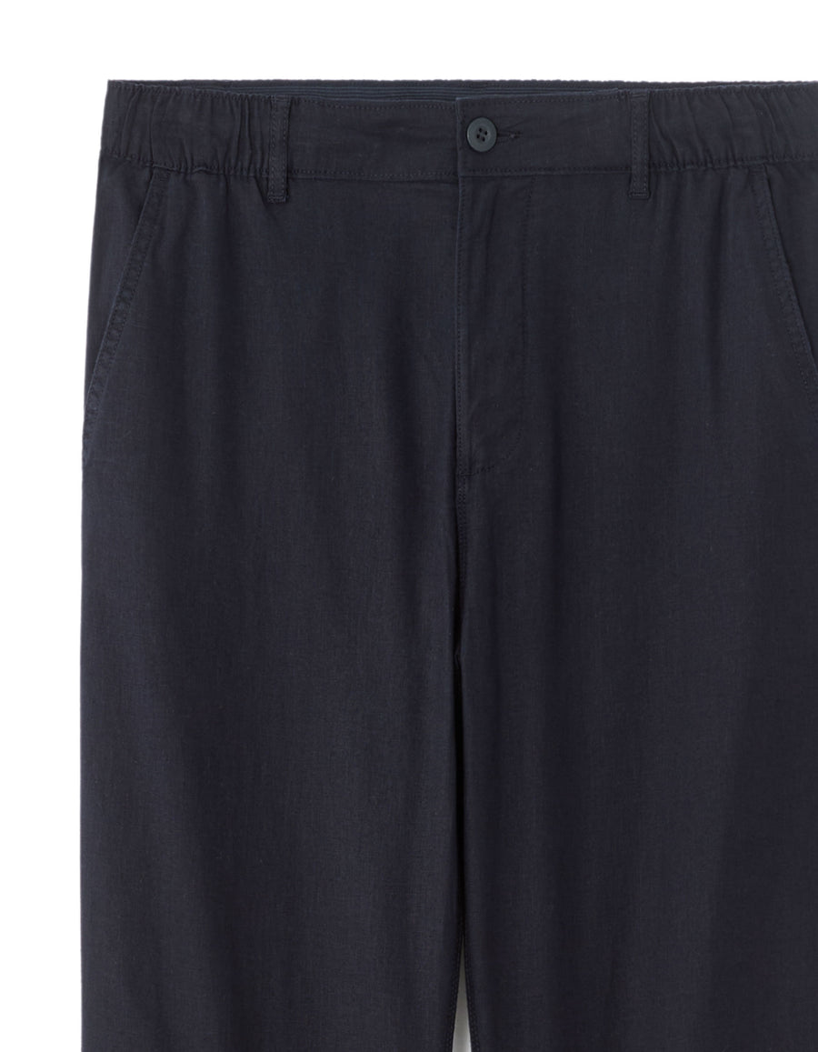 Straight Fit Trousers - Navy Blue