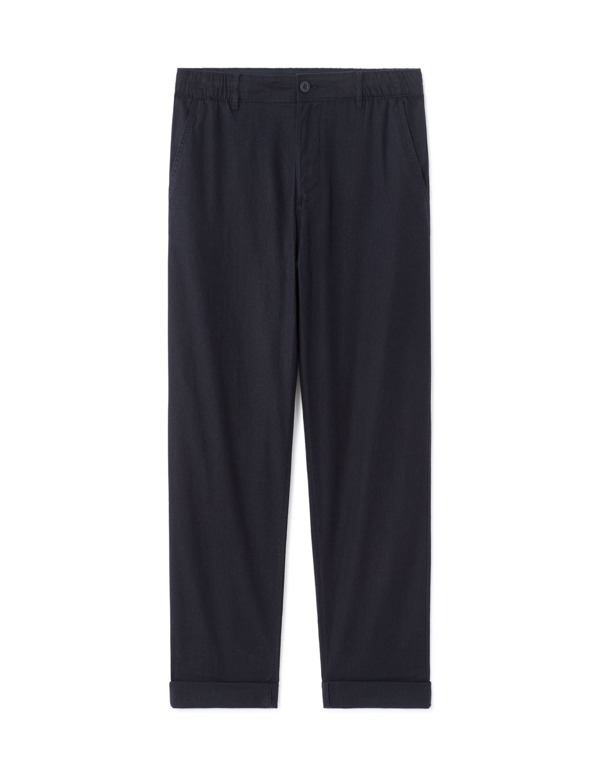 Straight Fit Trousers - Navy Blue