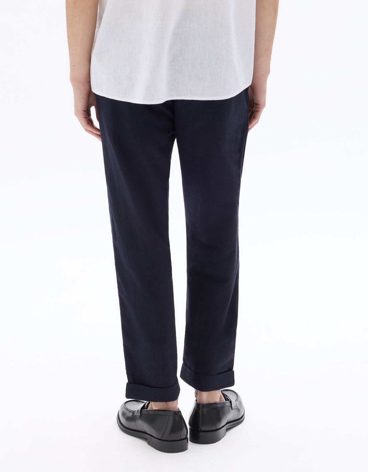Straight Fit Trousers - Navy Blue