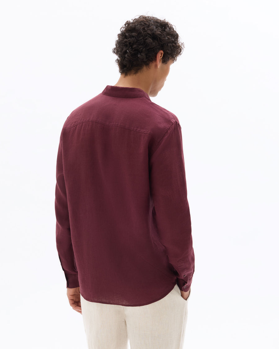 Regular Fit 100% Linen Shirt - Purple