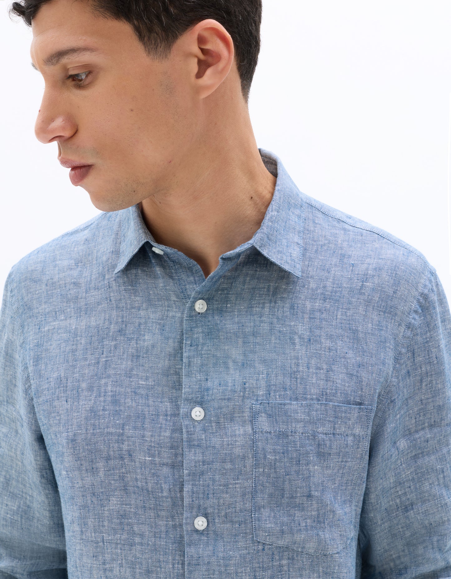 Celio* Solid Blue Regular Fit Men Linen Shirts