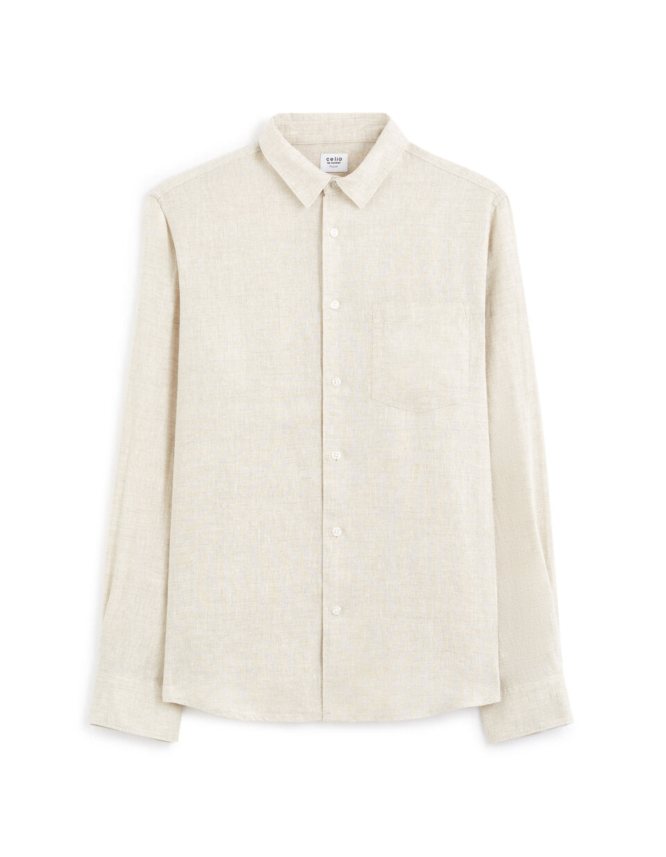 Regular Fit 100% Linen Shirt - Off White