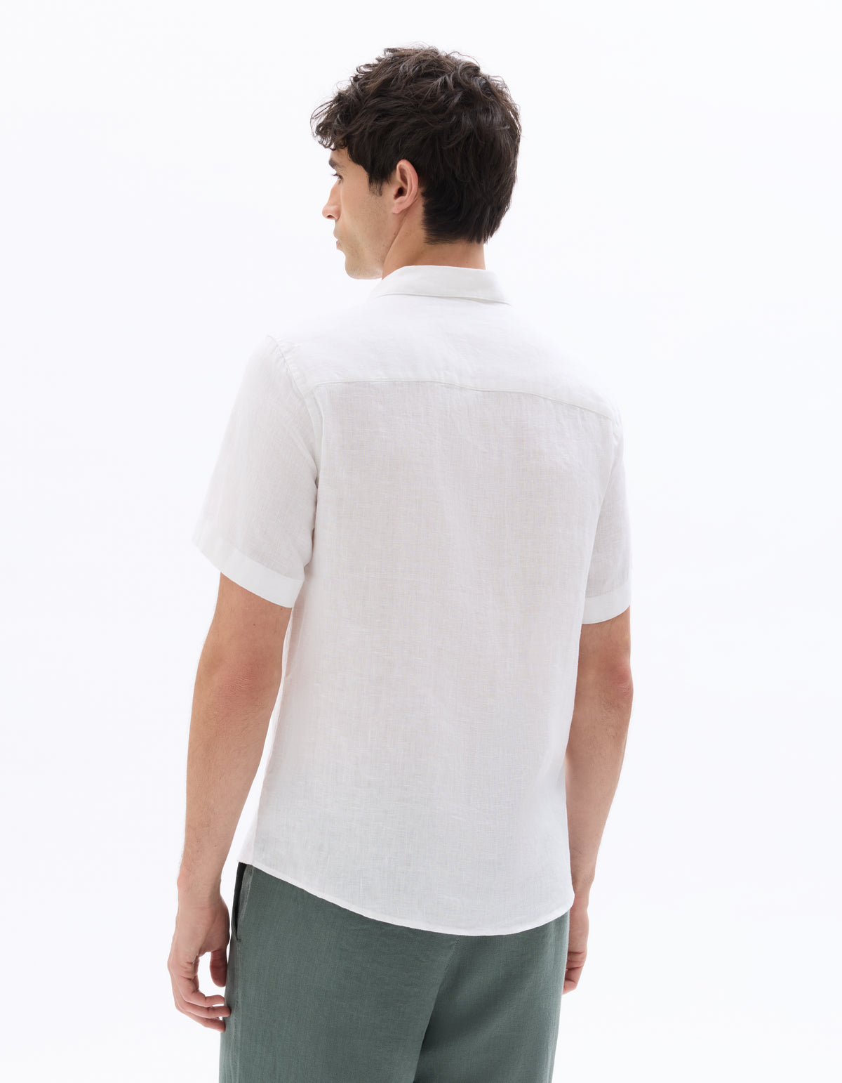 Regular Fit 100% Linen Shirt - White