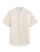 Regular Fit Mandarin Collar Shirt - Natural