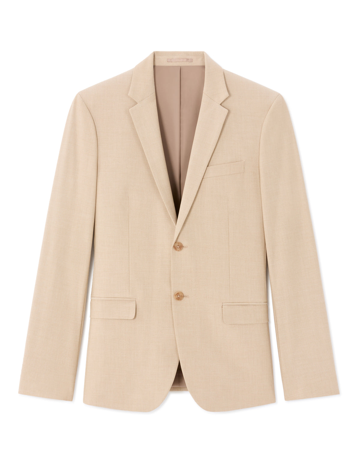 Slim Fit Poly Viscose Blazer - Light Beige