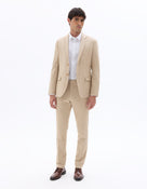 Slim Fit Poly Viscose Blazer - Light Beige