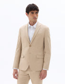 Slim Fit Poly Viscose Blazer - Light Beige