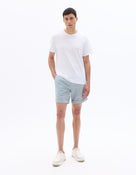 Straight Fit Cotton Linen Shorts - Blue