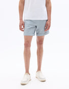 Straight Fit Cotton Linen Shorts - Blue