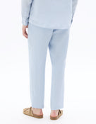 Straight Fit 100% Linen Trousers - Light Blue