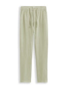 Relaxed Fit 100% Linen Solid Casual Trouser - Green