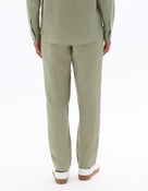 Relaxed Fit 100% Linen Solid Casual Trouser - Green