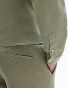 Relaxed Fit 100% Linen Solid Casual Trouser - Green