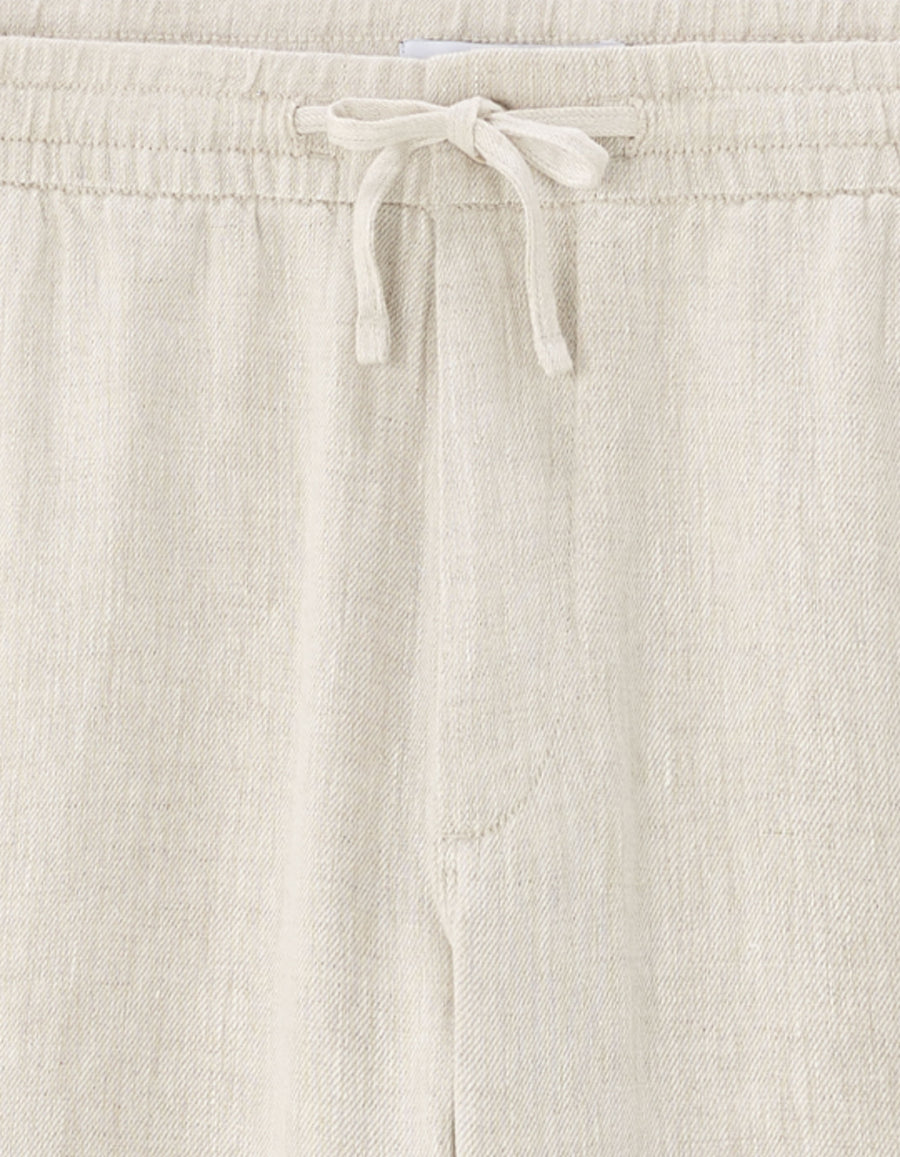 Straight Fit 100% Linen Trousers - Natural