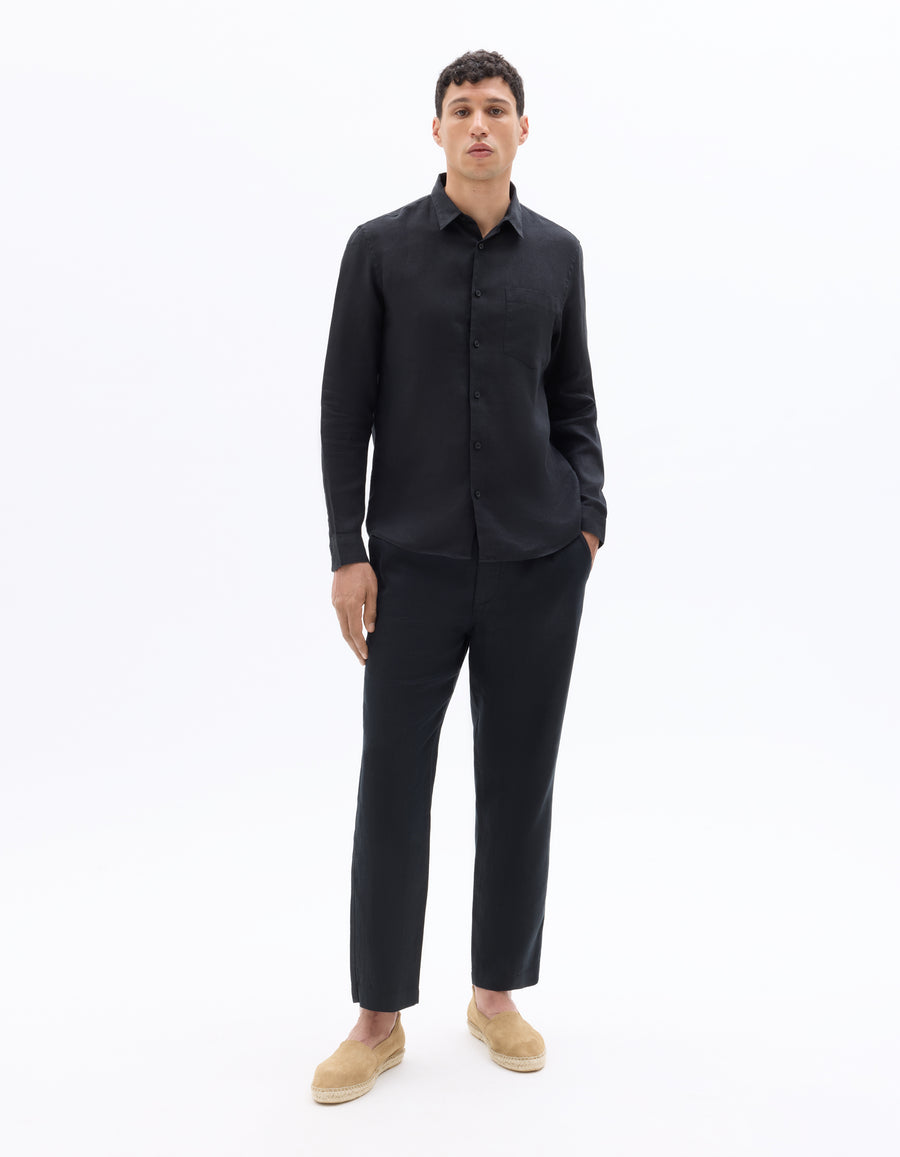 Straight Fit Trousers - Black