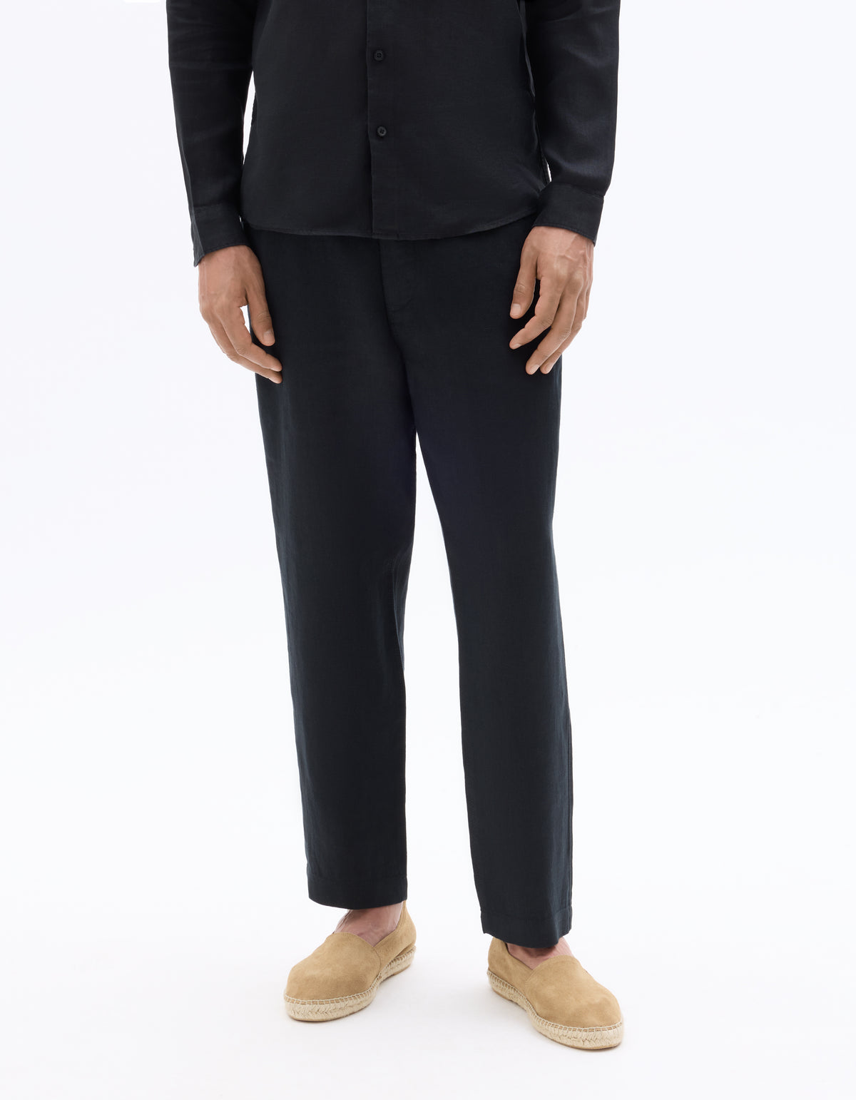 Straight Fit Trousers - Black