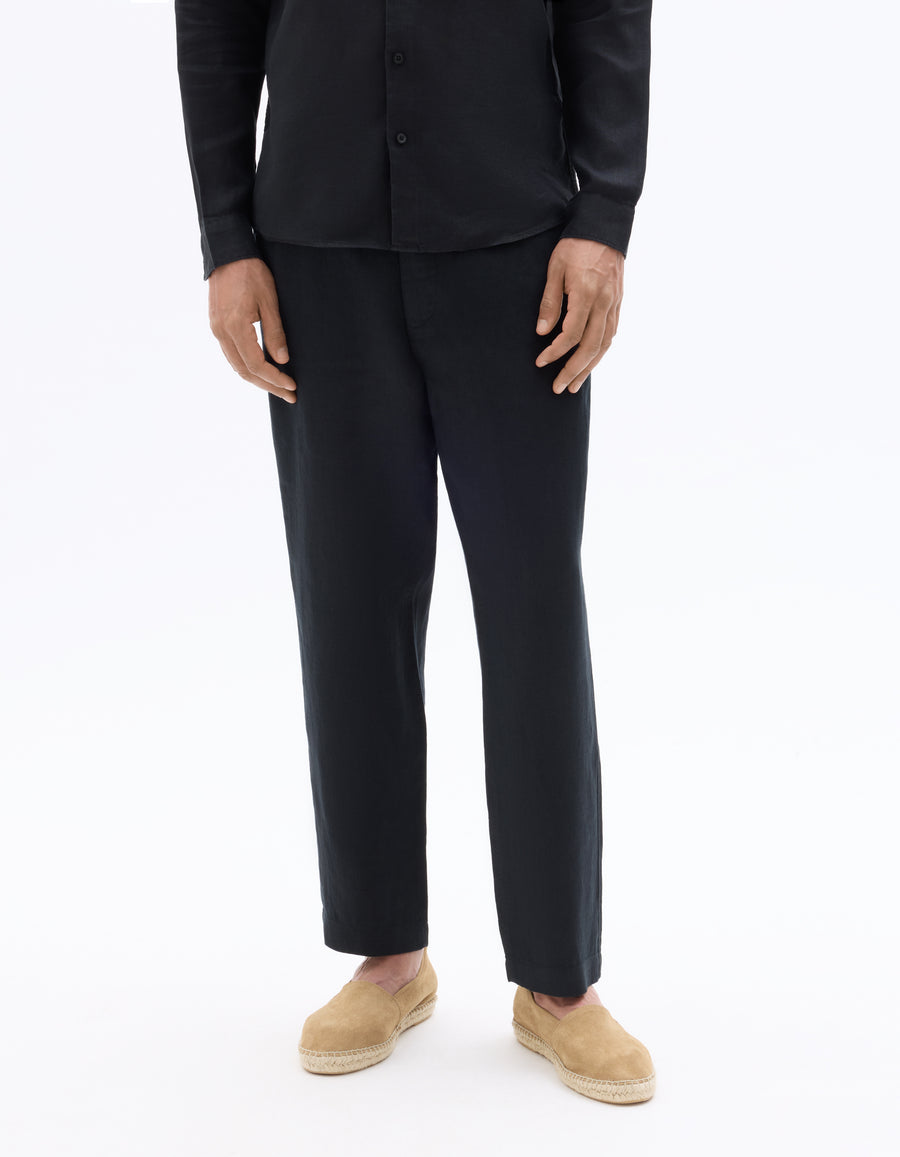 Straight Fit Trousers - Black