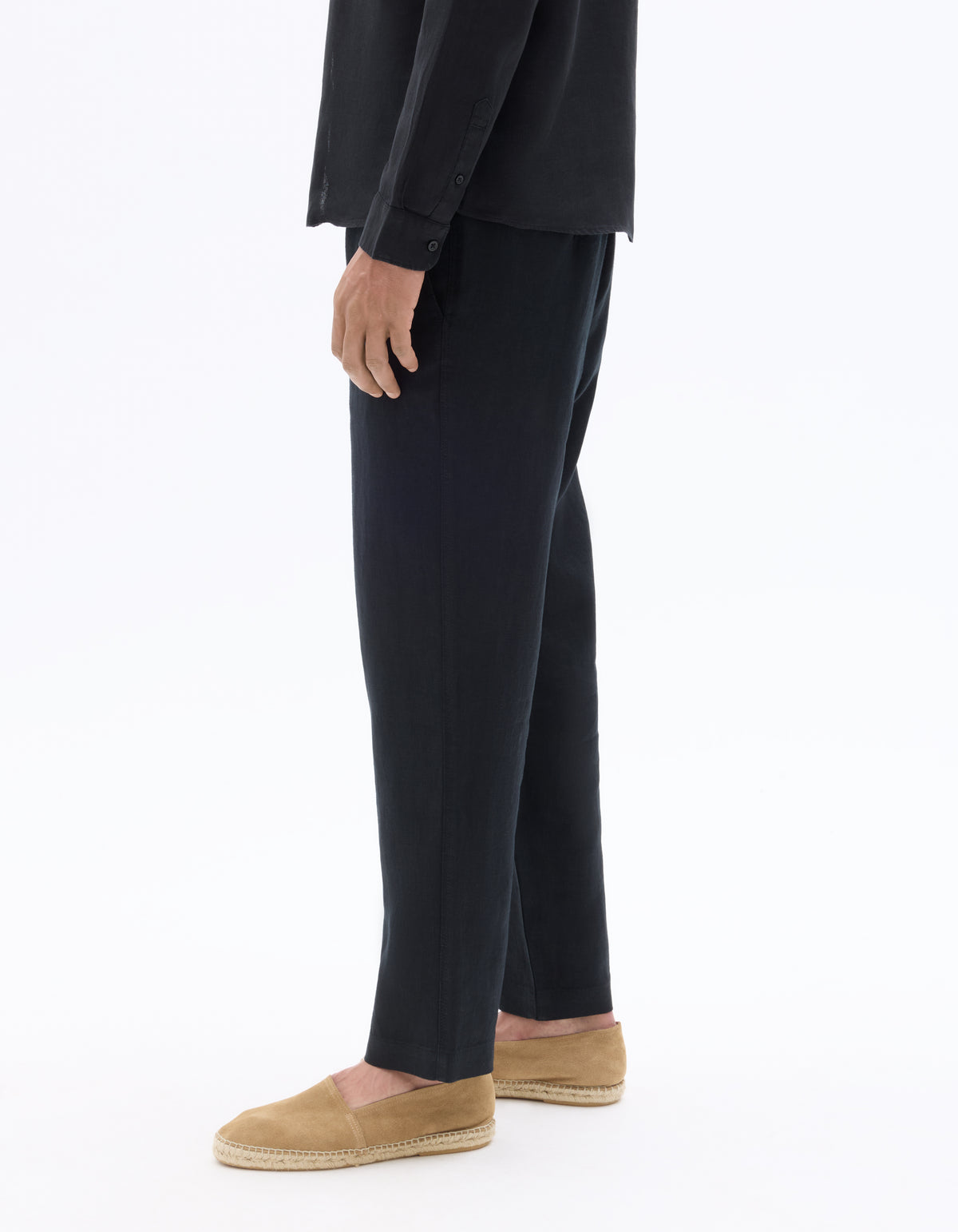 Straight Fit Trousers - Black