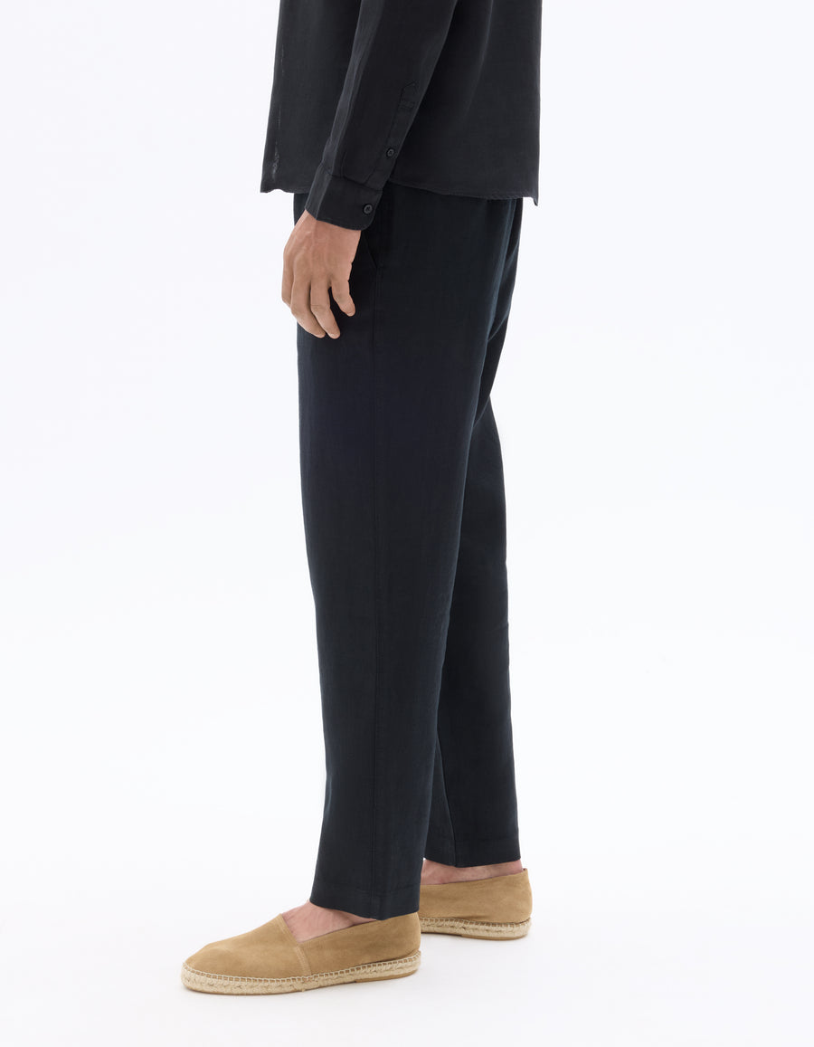 Straight Fit Trousers - Black
