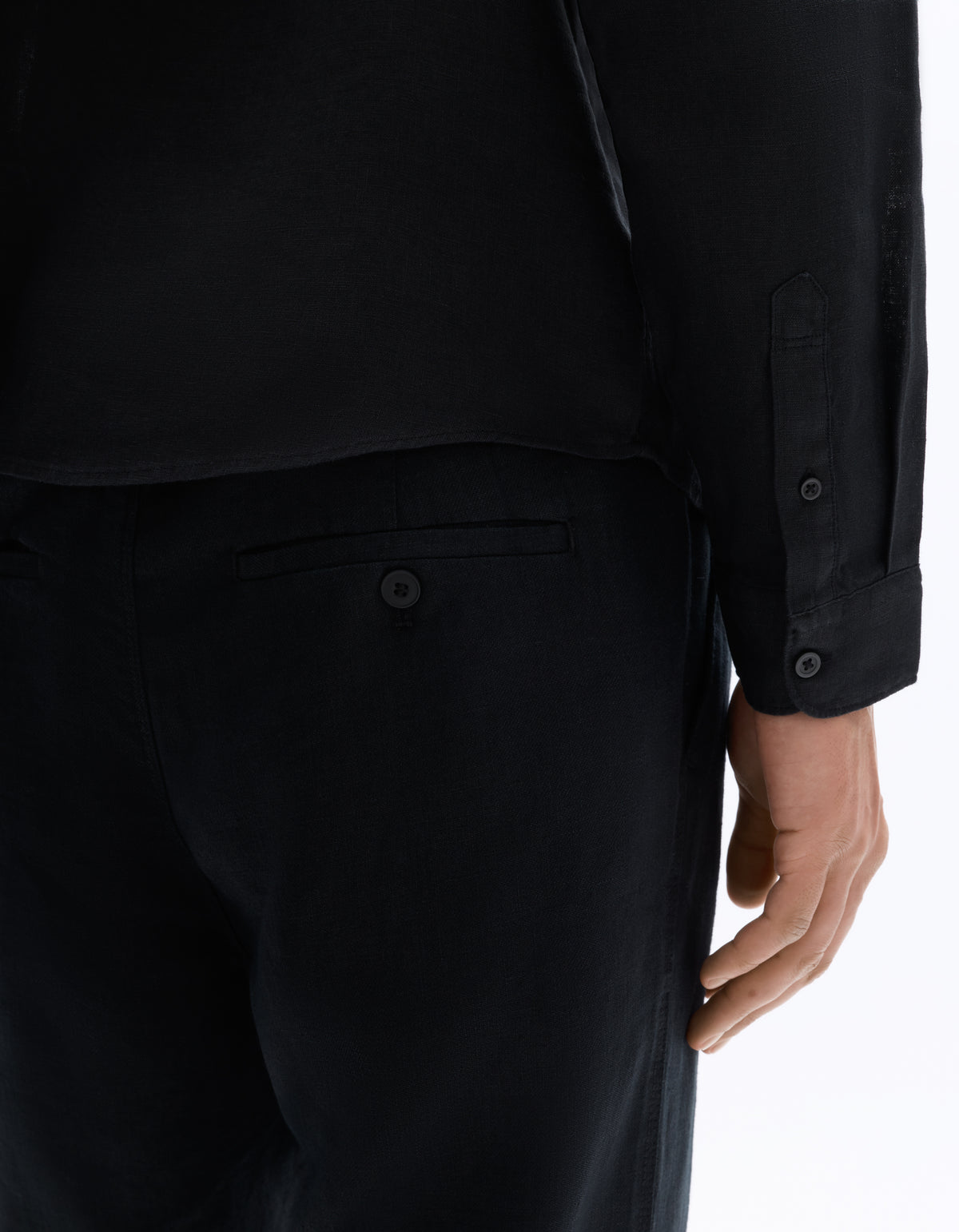 Straight Fit Trousers - Black