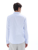 Regular Fit 100% Cotton Spread Collar Formal Shirt - Blue