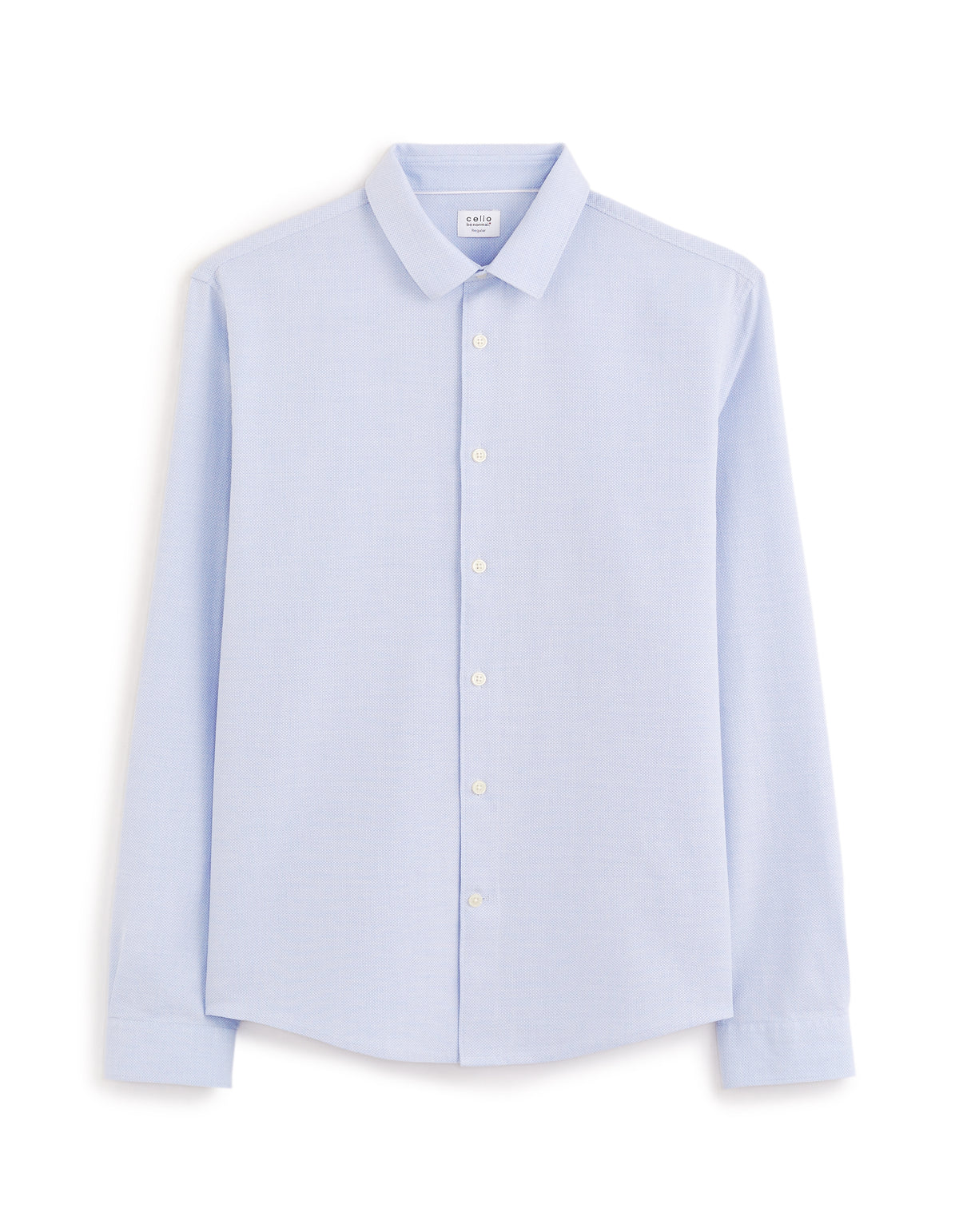 Regular Fit 100% Cotton Spread Collar Formal Shirt - Blue