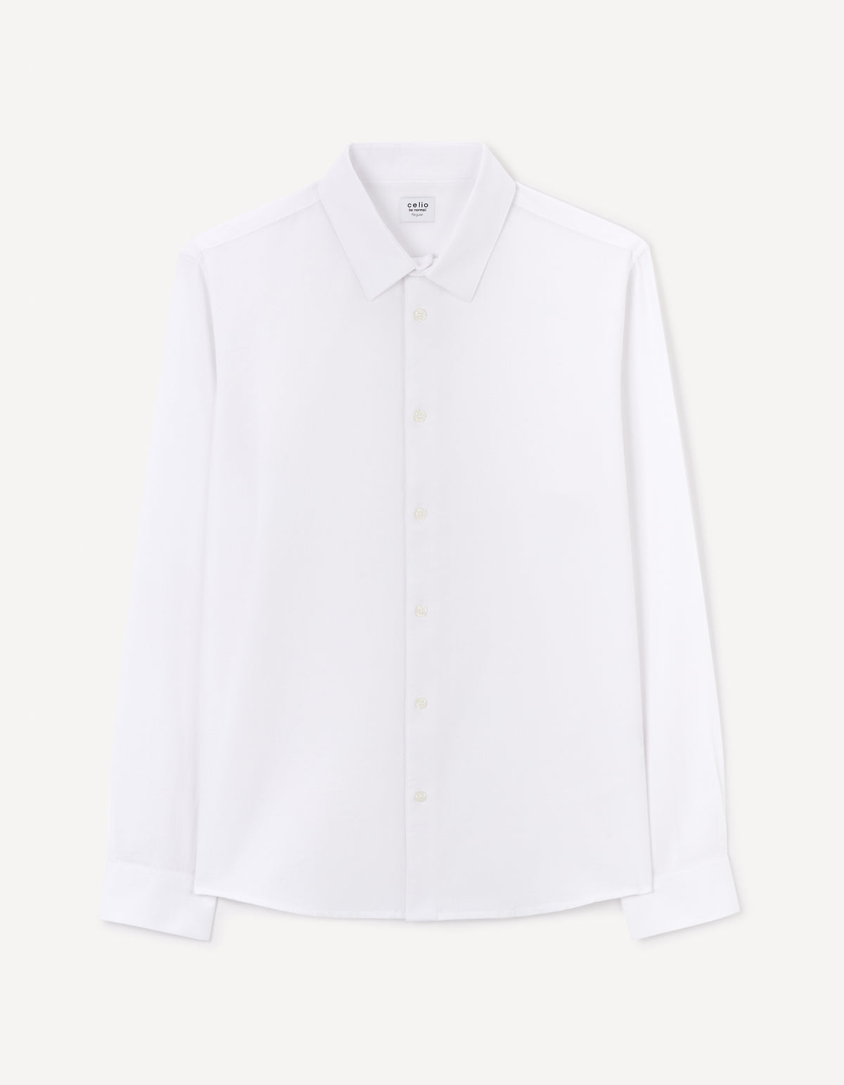 Regular Fit 100% Cotton Spread Collar Shirt - White