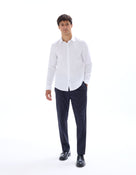 Regular Fit 100% Cotton Spread Collar Shirt - White