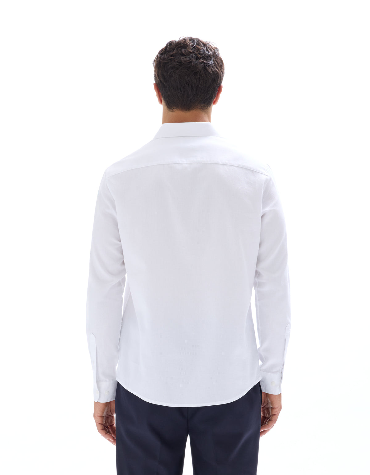 Regular Fit 100% Cotton Spread Collar Shirt - White
