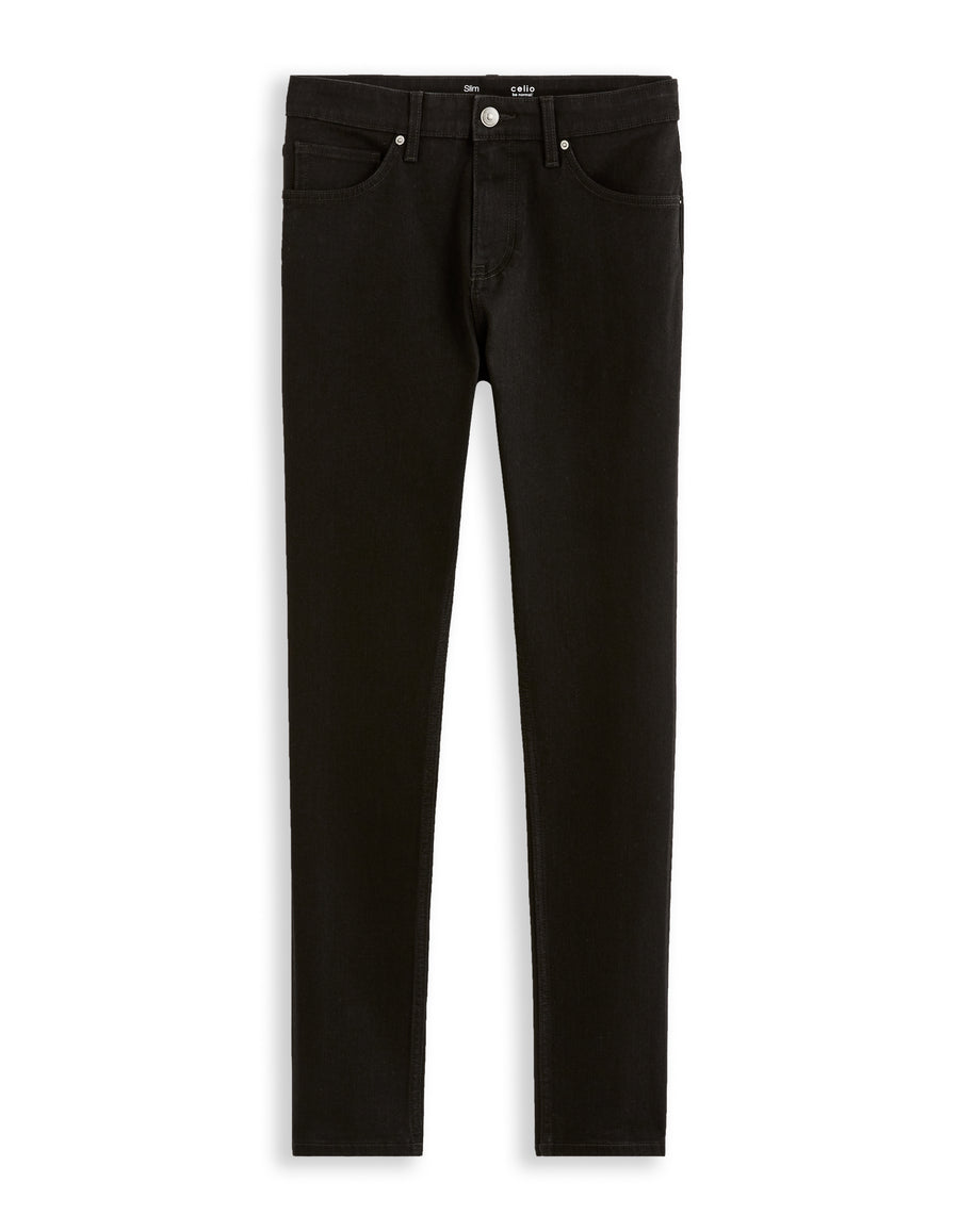 Slim Fit Stretch Cotton Jeans - Black