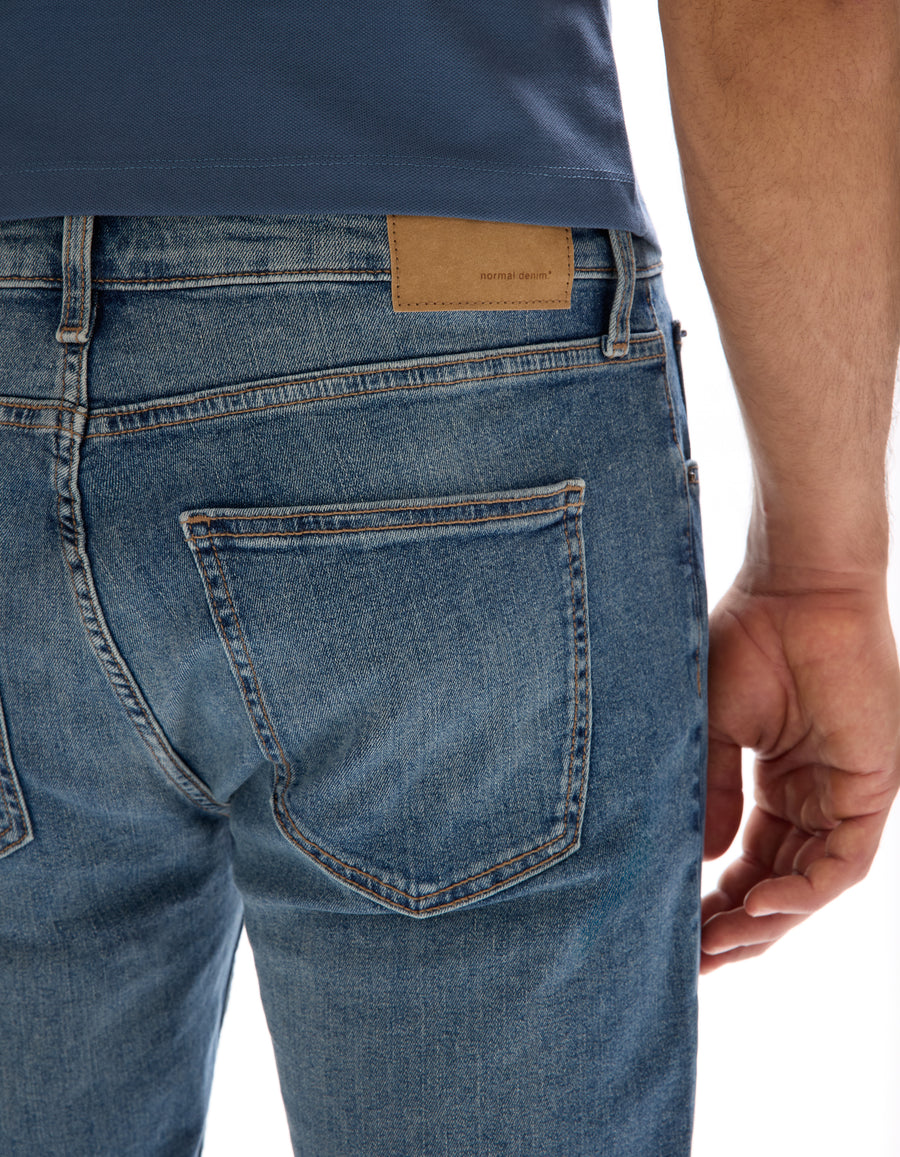 Slim Fit 100% Cotton Jeans - Blue