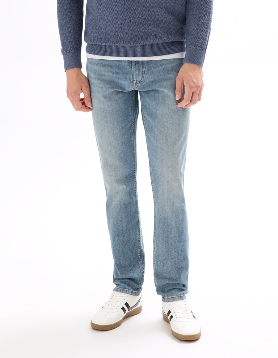 Slim Fit Stretch Cotton Jeans - Light Blue