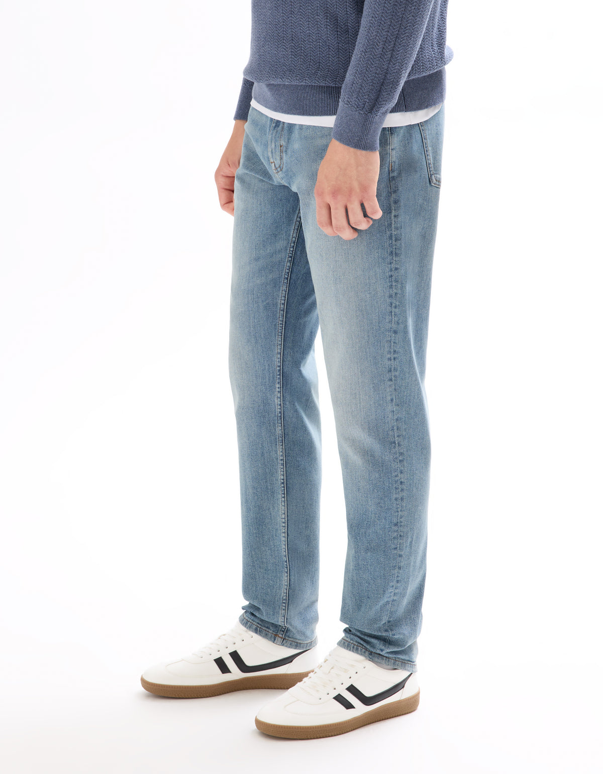 Slim Fit Stretch Cotton Jeans - Light Blue